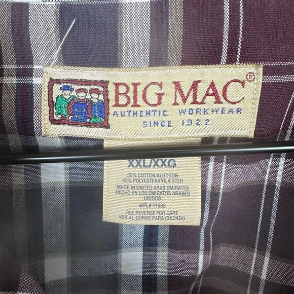Big Mac Vintage Red Plaid Pearl‎ Snap Long Sleeve Shirt Men’s XXL - Picture 3 of 7